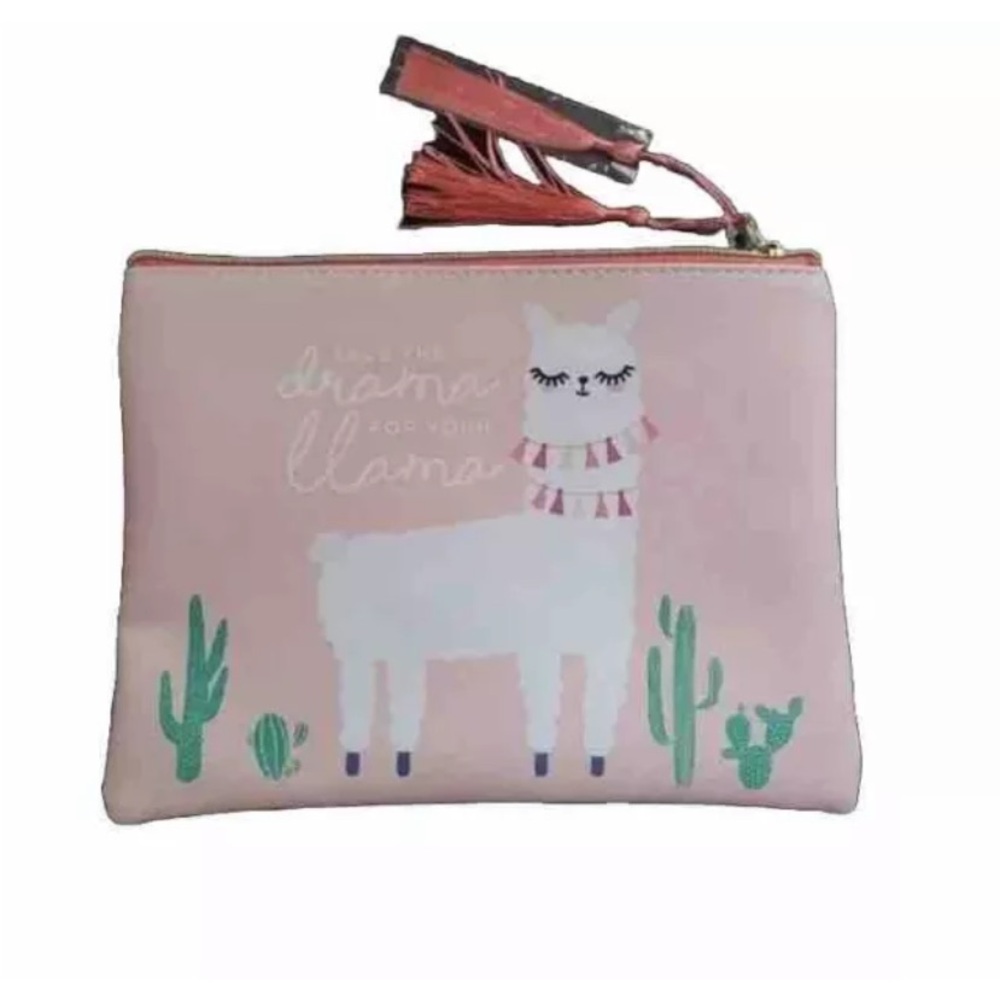 New Ruby & Cash Pouch Save the drama for your Llama Pink Cosmetic Bag New.